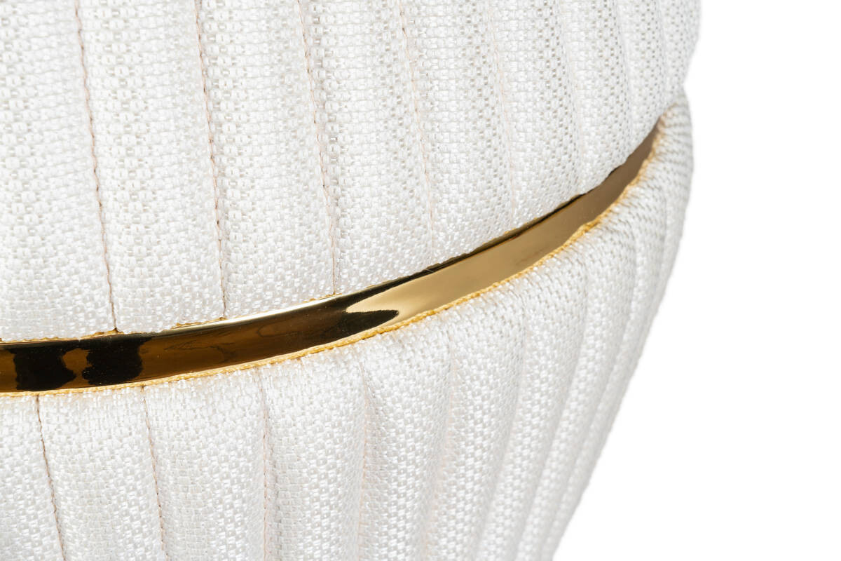 360 Living Hocker Doric 220 elfenbein gold H/D: ca. 53x51,5 cm