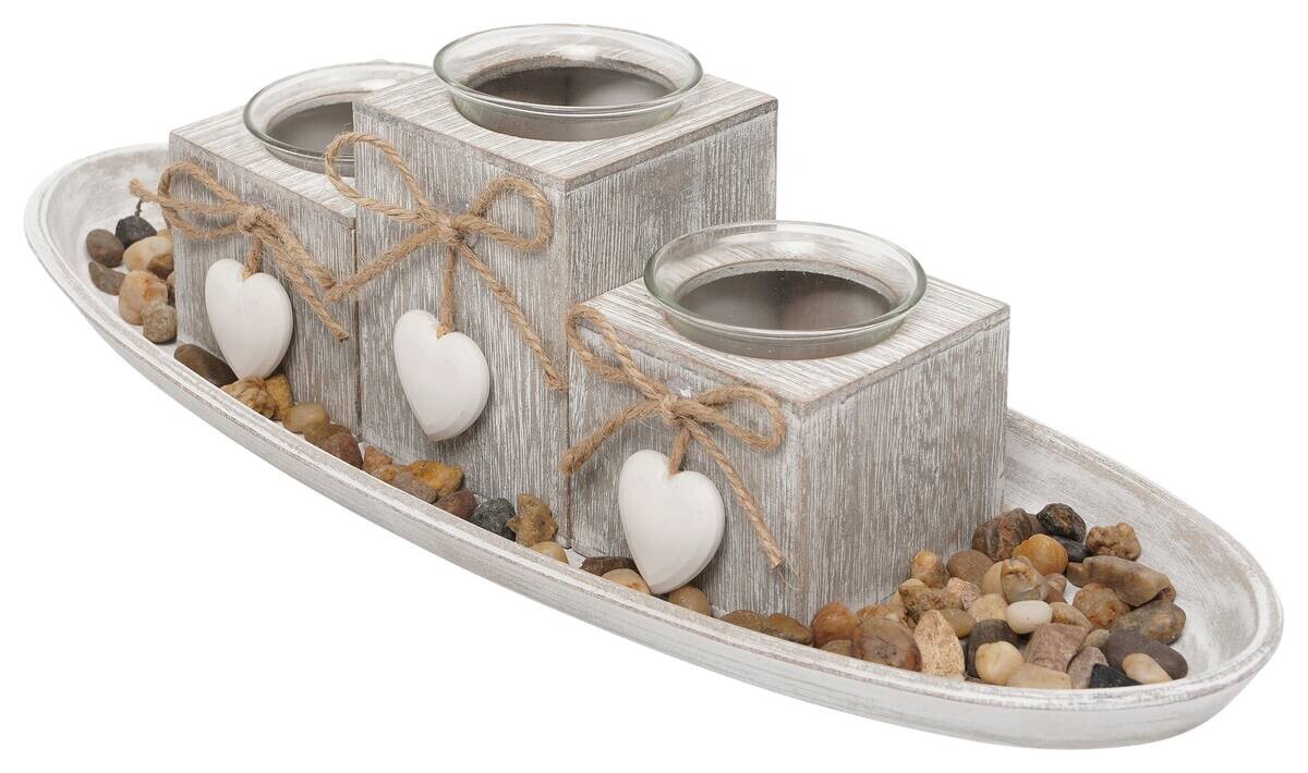 Teelichthalterset natur Holz