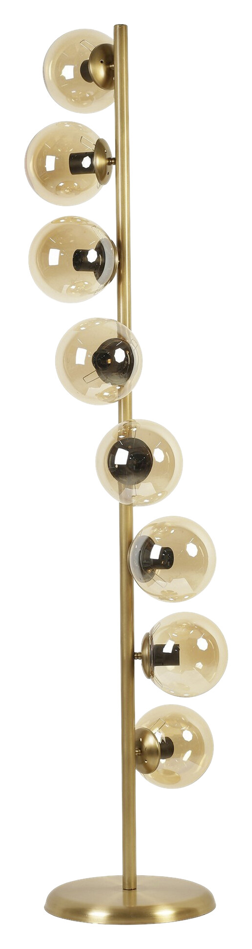 Opviq Stehleuchte gold Glas Metall B/H/L: ca. 30x155x30 cm E27 8 Brennstellen
