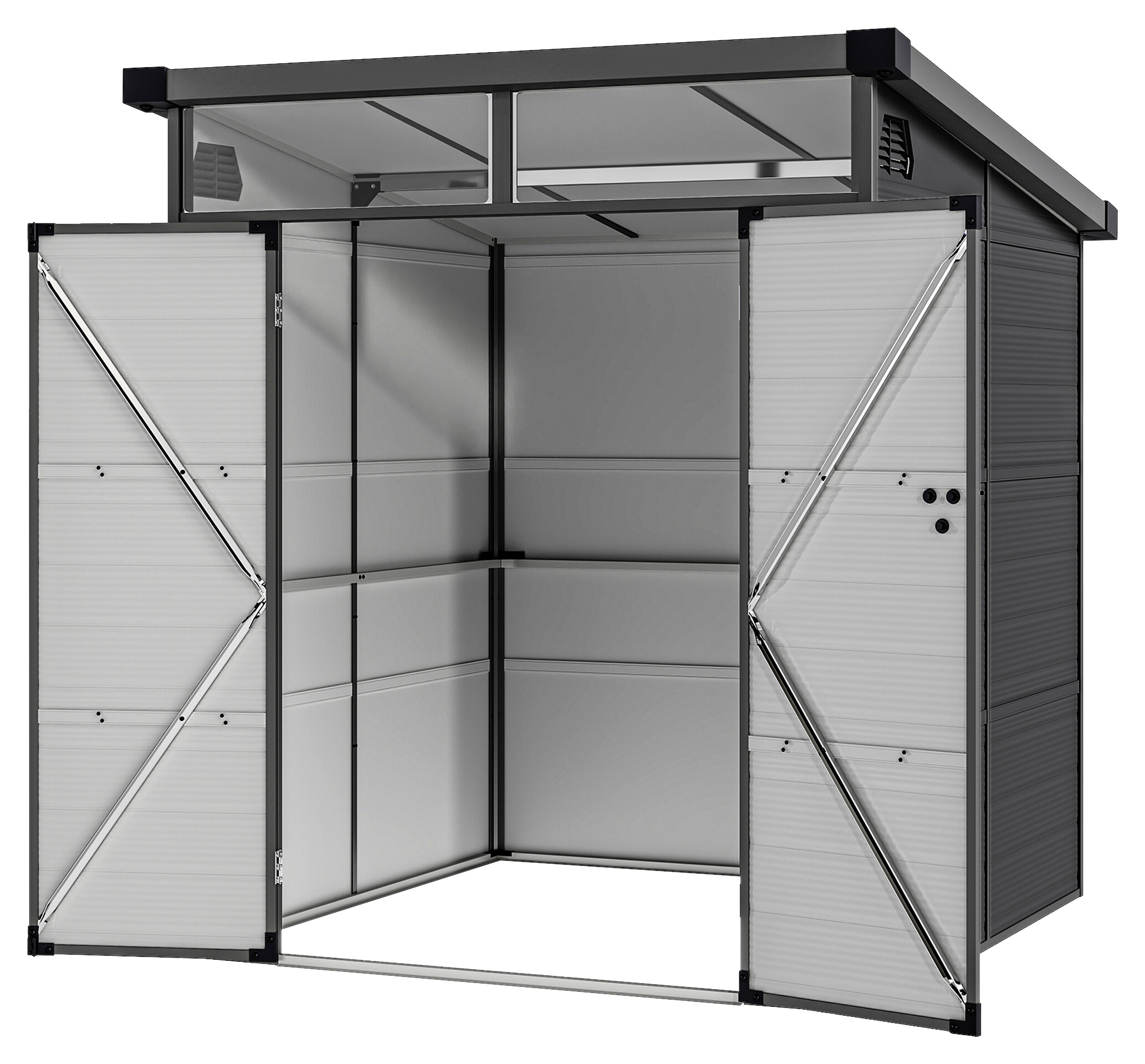 Outsunny Gerätehaus dunkelgrau B/H/L: ca. 190x215x191 cm