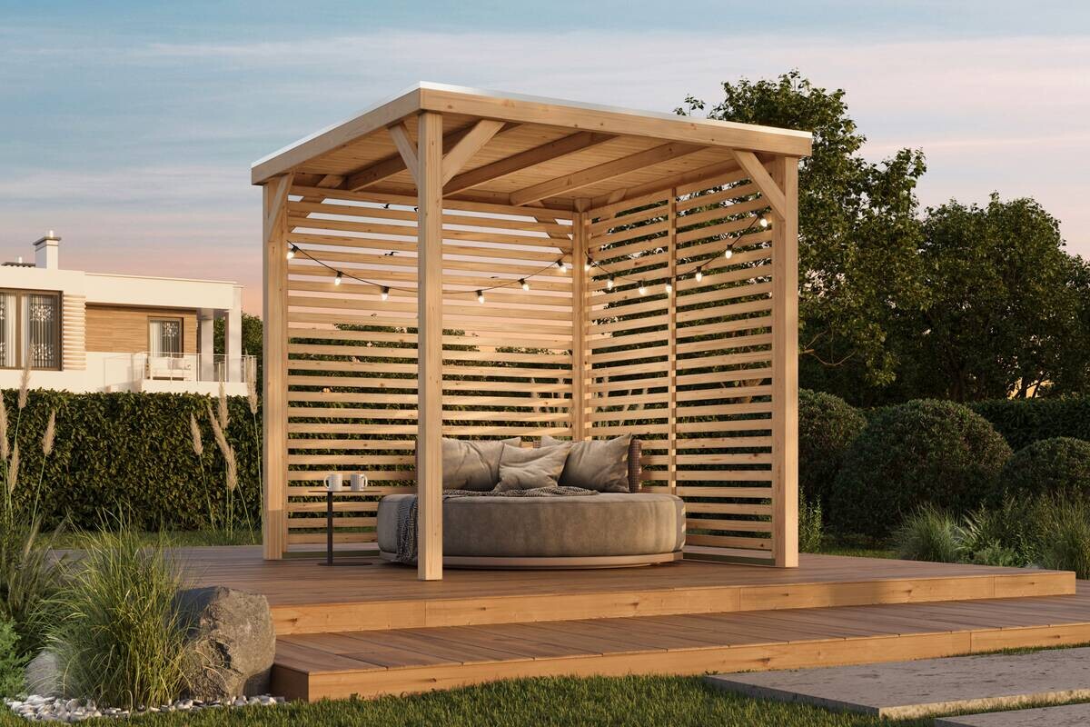 Karibu Pavillon Arizona natur Fichte B/H/T: ca. 231x243x231 cm