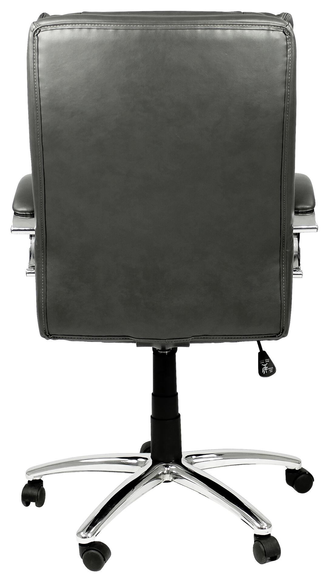 XXL-Chefsessel PAUL-XXL grau Chrom Kunstleder Metall