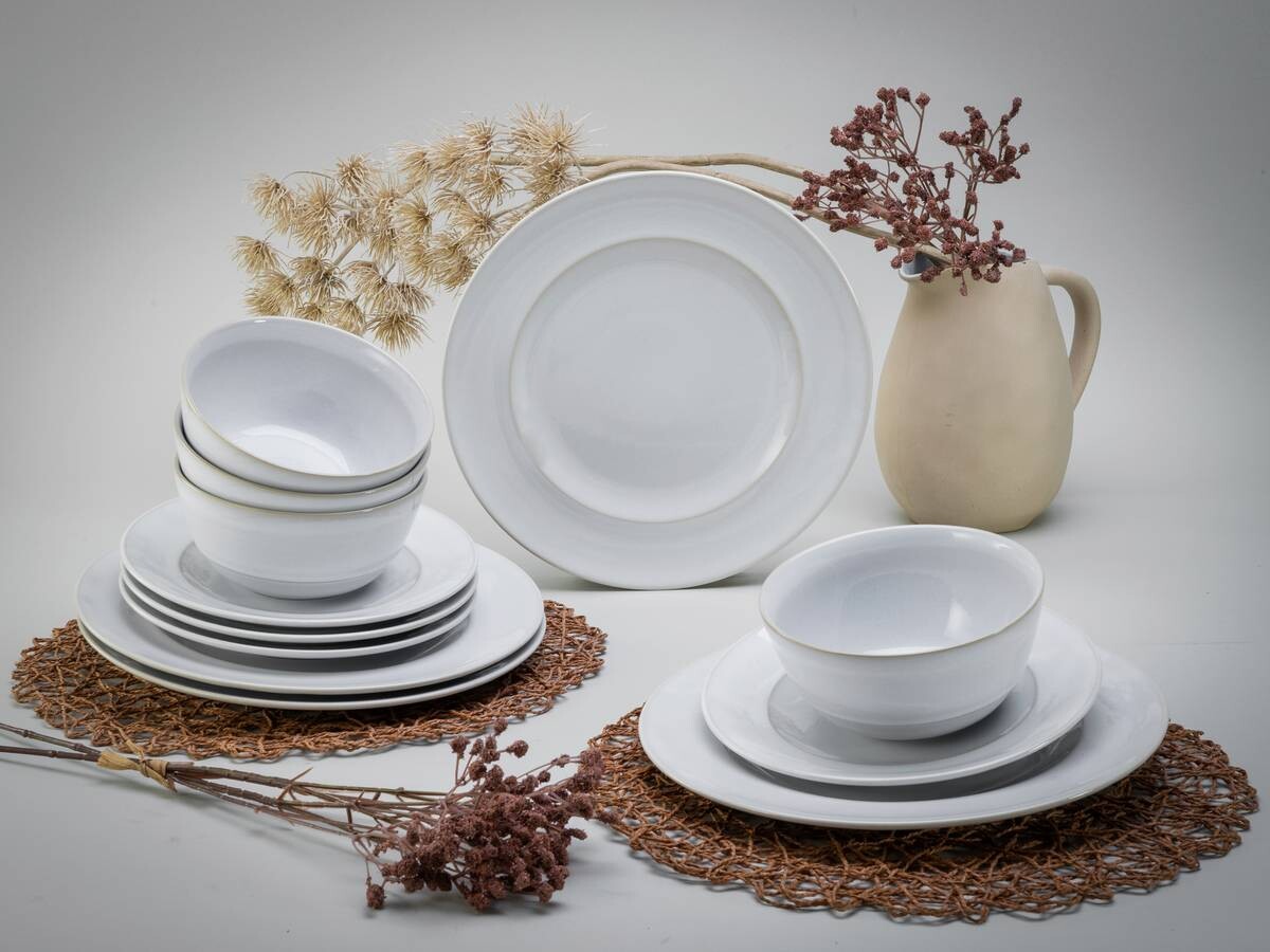 CreaTable Tafelservice ANTIQUE sand Steinzeug 12 tlg.