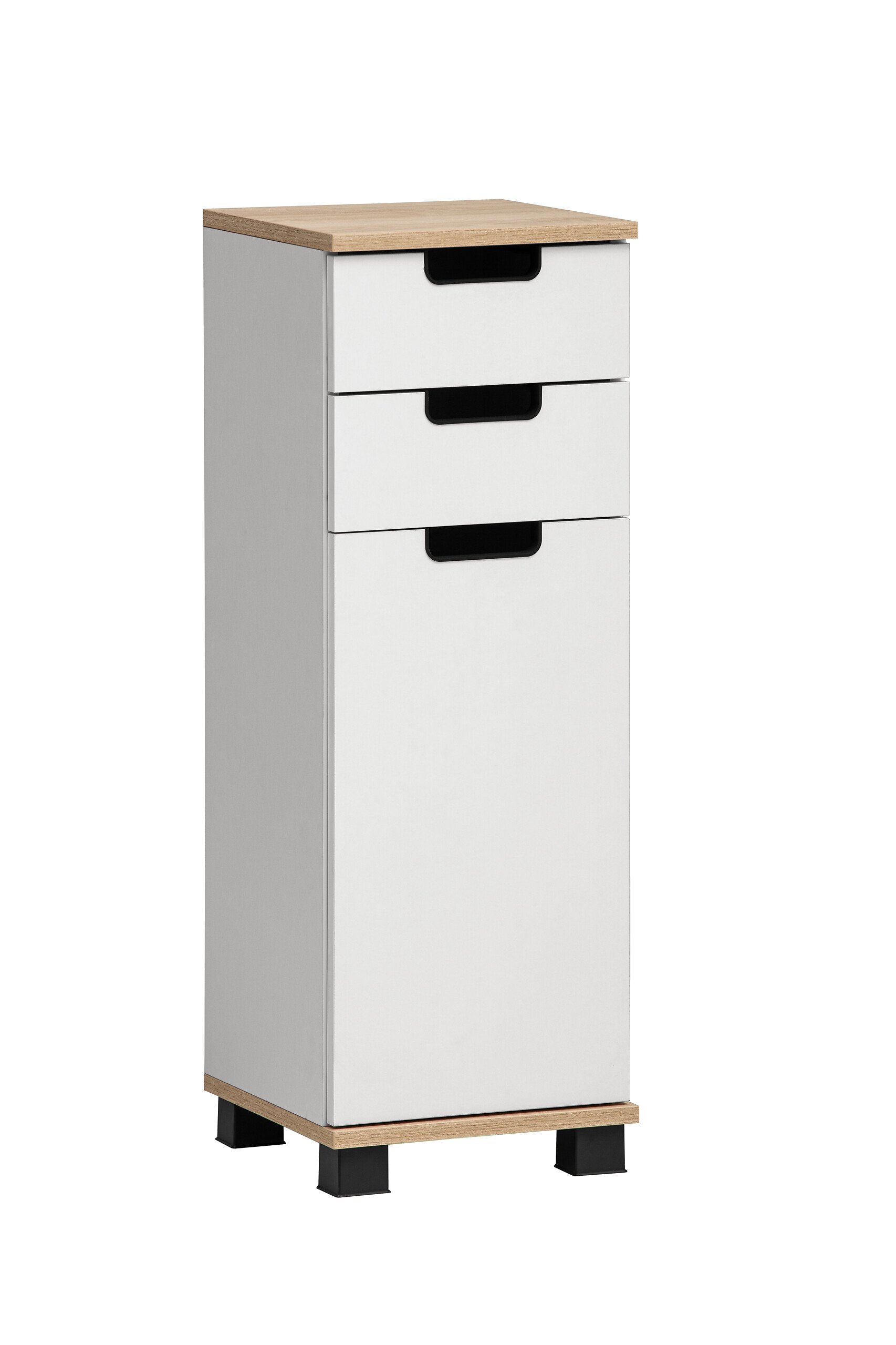 Schrank Emmik weiß matt Eiche Eiche weiß Nachbildung B/H/T: ca. 30,3x88,1x32,6 cm Schrank Emmik weiß matt Eiche Eiche weiß Nachbildung B/H/T: ca. 30,3x88,1x32,6 cm