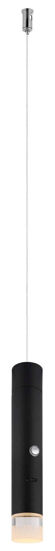 GLOBO LED-Hängeleuchte klar mattschwarz Metall Acryl H/D: ca. 120x3,8 cm 1.0 Brennstellen