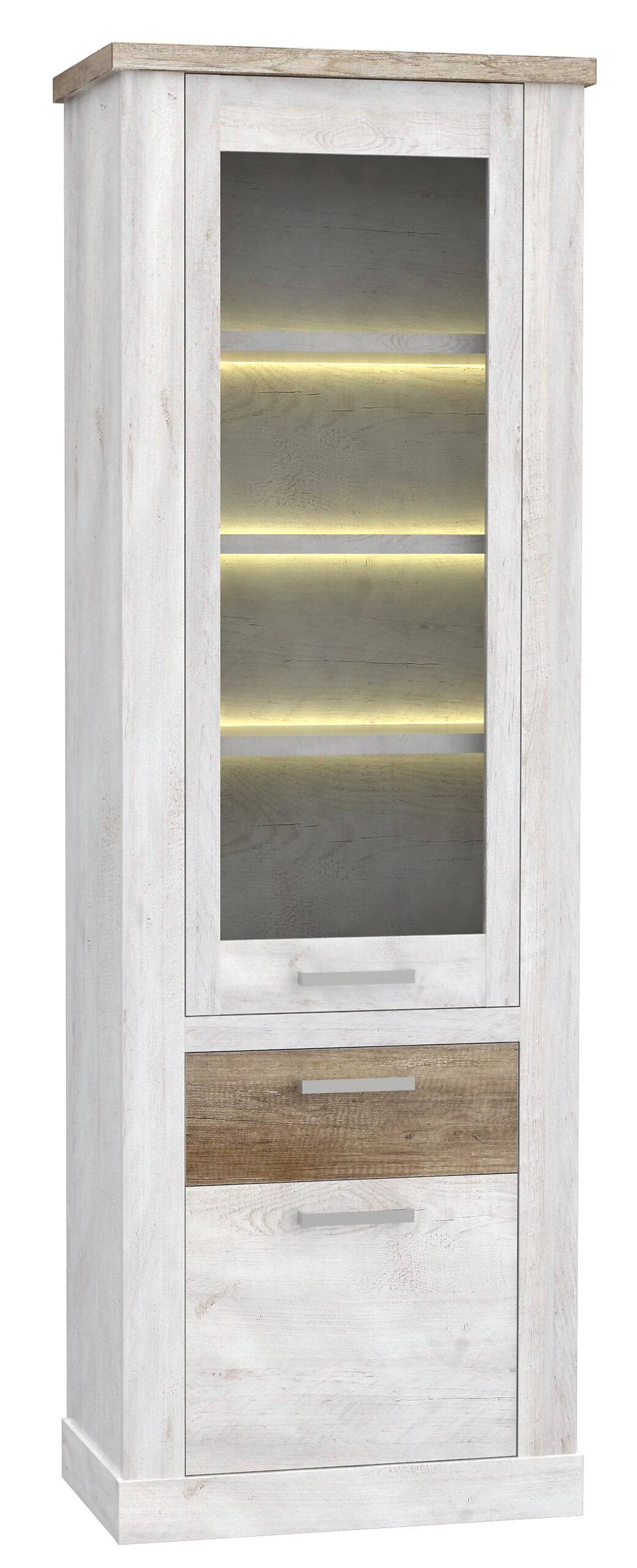 Standvitrine B/H/T: ca. 71,4x212x41,3 cm