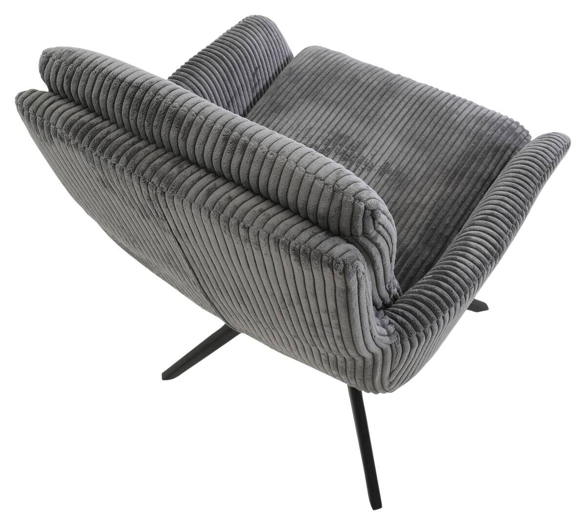 Drehstuhl Olmo anthrazit Kord B/H/T: ca. 60x89x69 cm