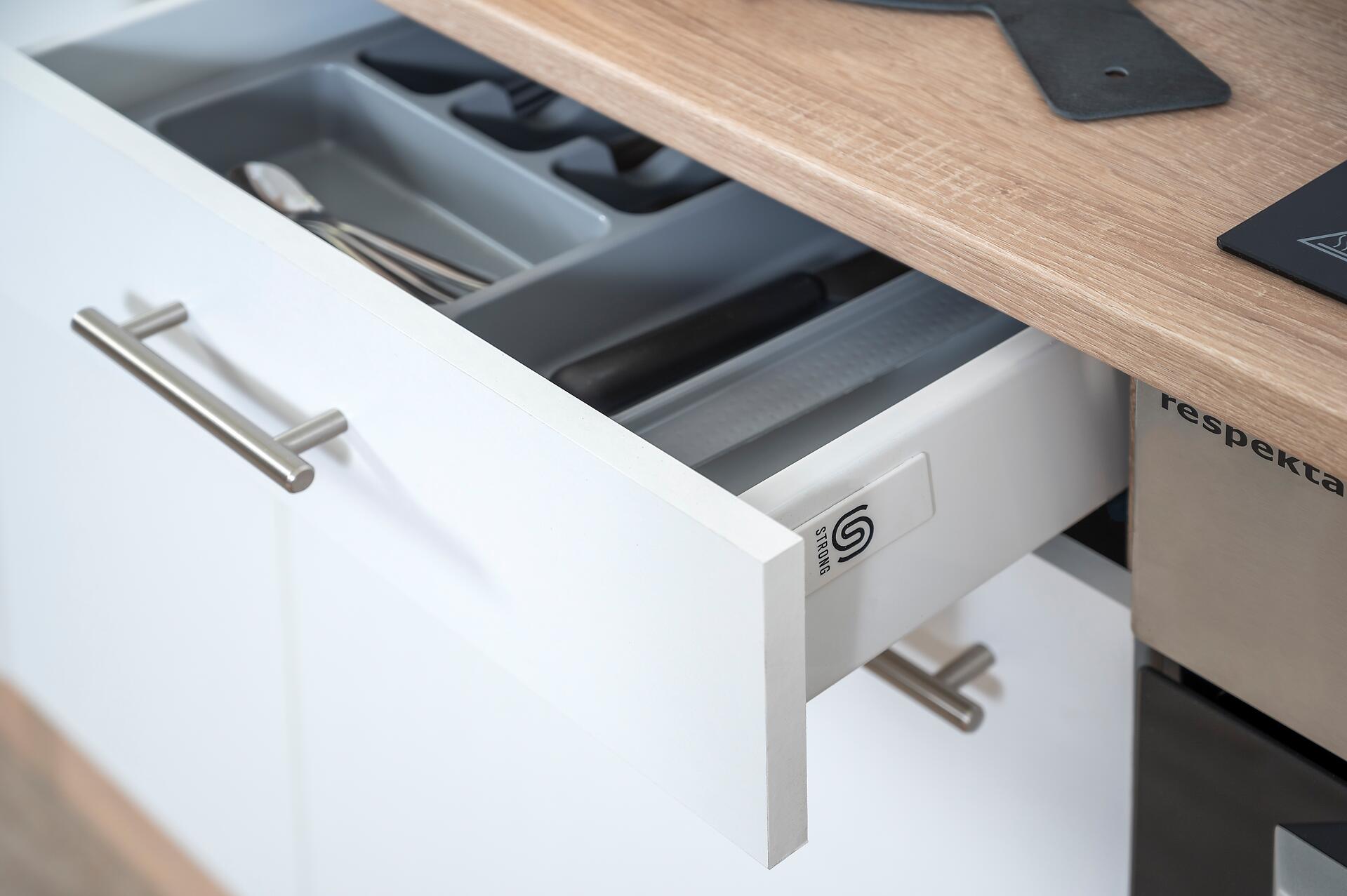 Respekta Küchenblock Economy weiß B/H/T: ca. 280x200x60 cm