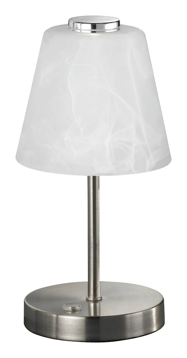 Reality Tischleuchte Emmy nickel matt Metall Glas H/D: ca. 25x12 cm
