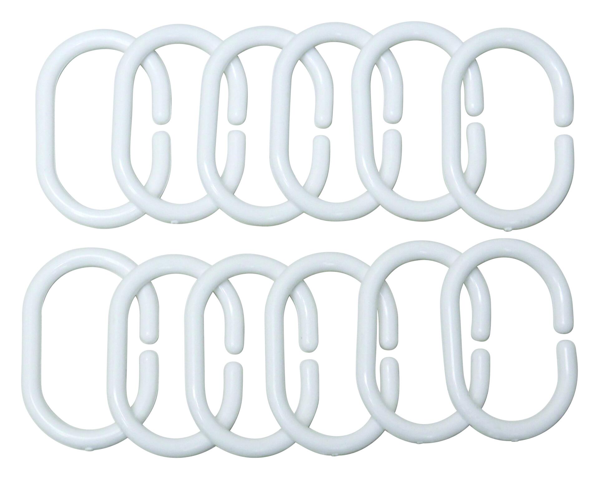 Duschringe weiß Kunststoff 12er Pack