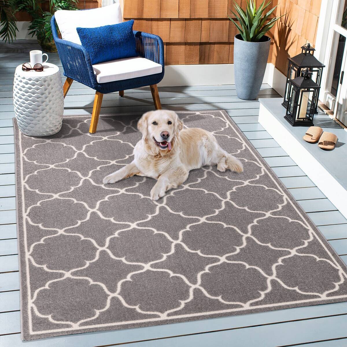 Sanat Outdoorteppich BERLIN hellgrau B/L: ca. 200x290 cm