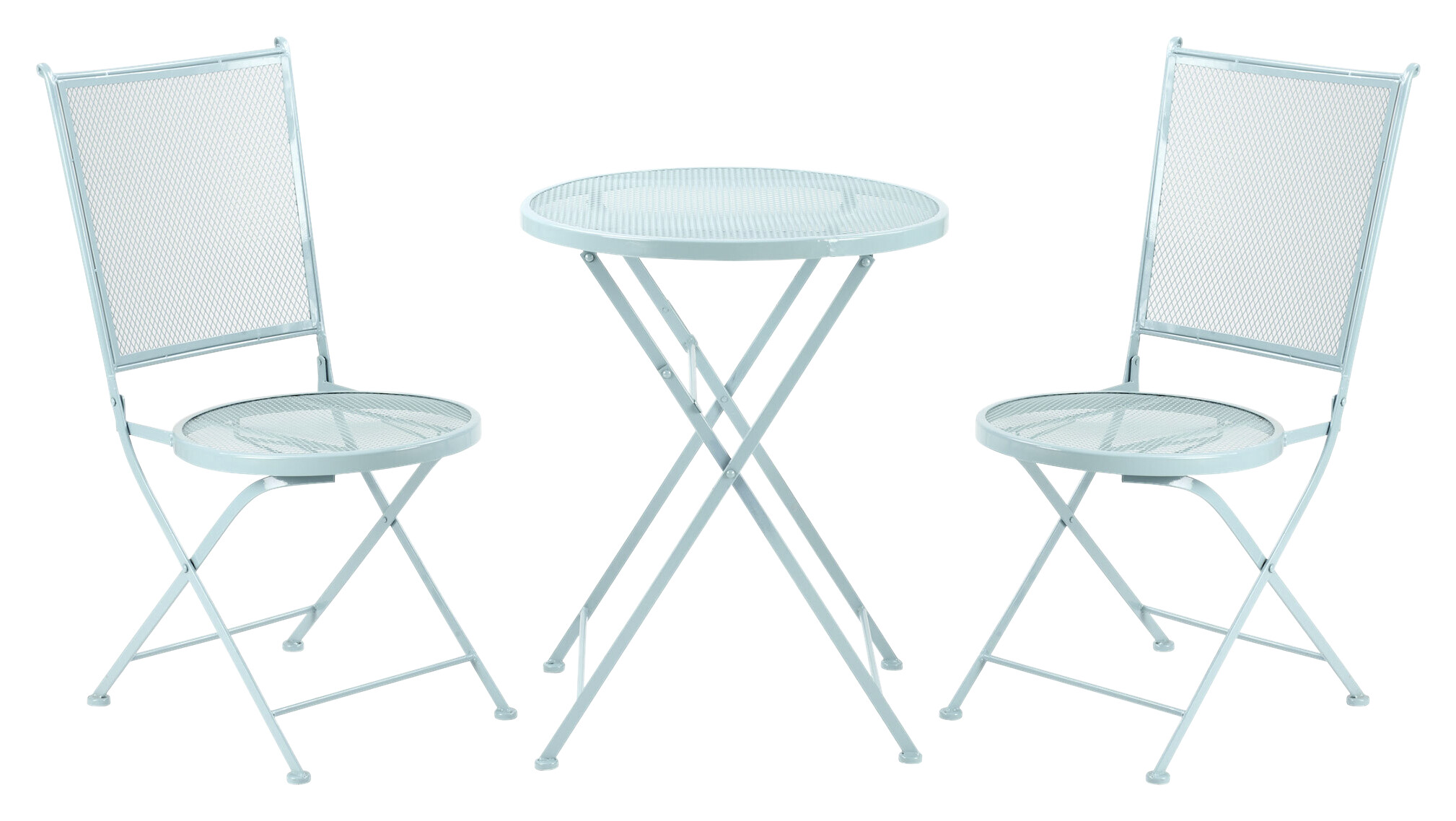 Outsunny Balkonset hellblau Metall H/D: ca. 70x56 cm