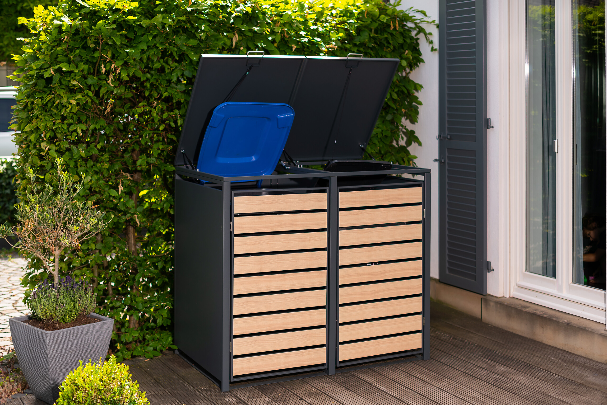 Westmann Mülltonnenbox 2x 240 Liter anthrazit B/H/T: ca. 132x116x80 cm