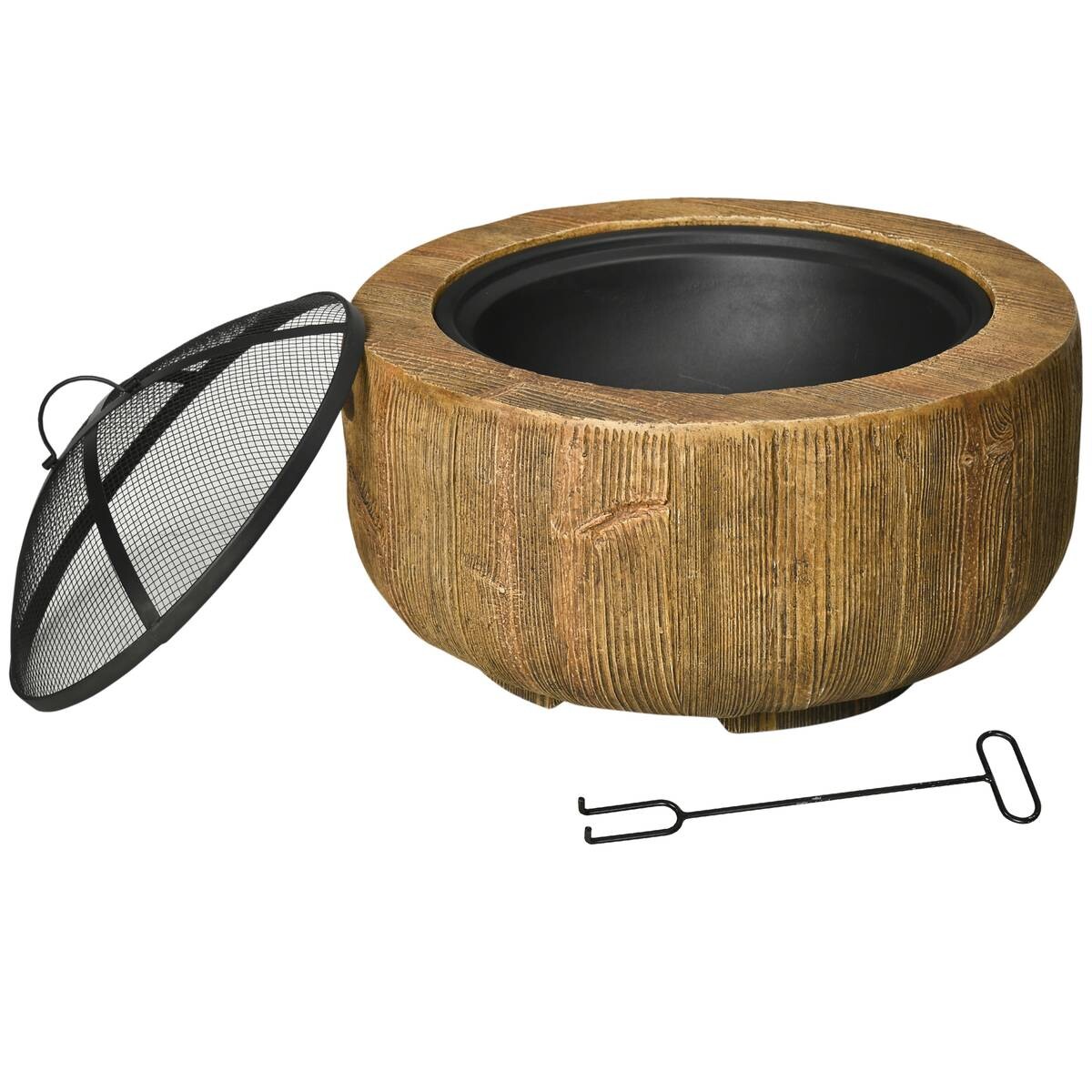 Outsunny Feuerstelle Metall B/H/L: ca. 61,5x39x61,5 cm