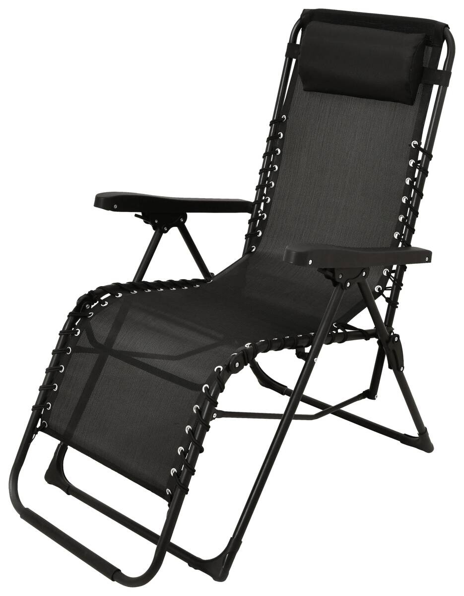 Relaxsessel schwarz Stahl B/H/L: ca. 63x107x93 cm