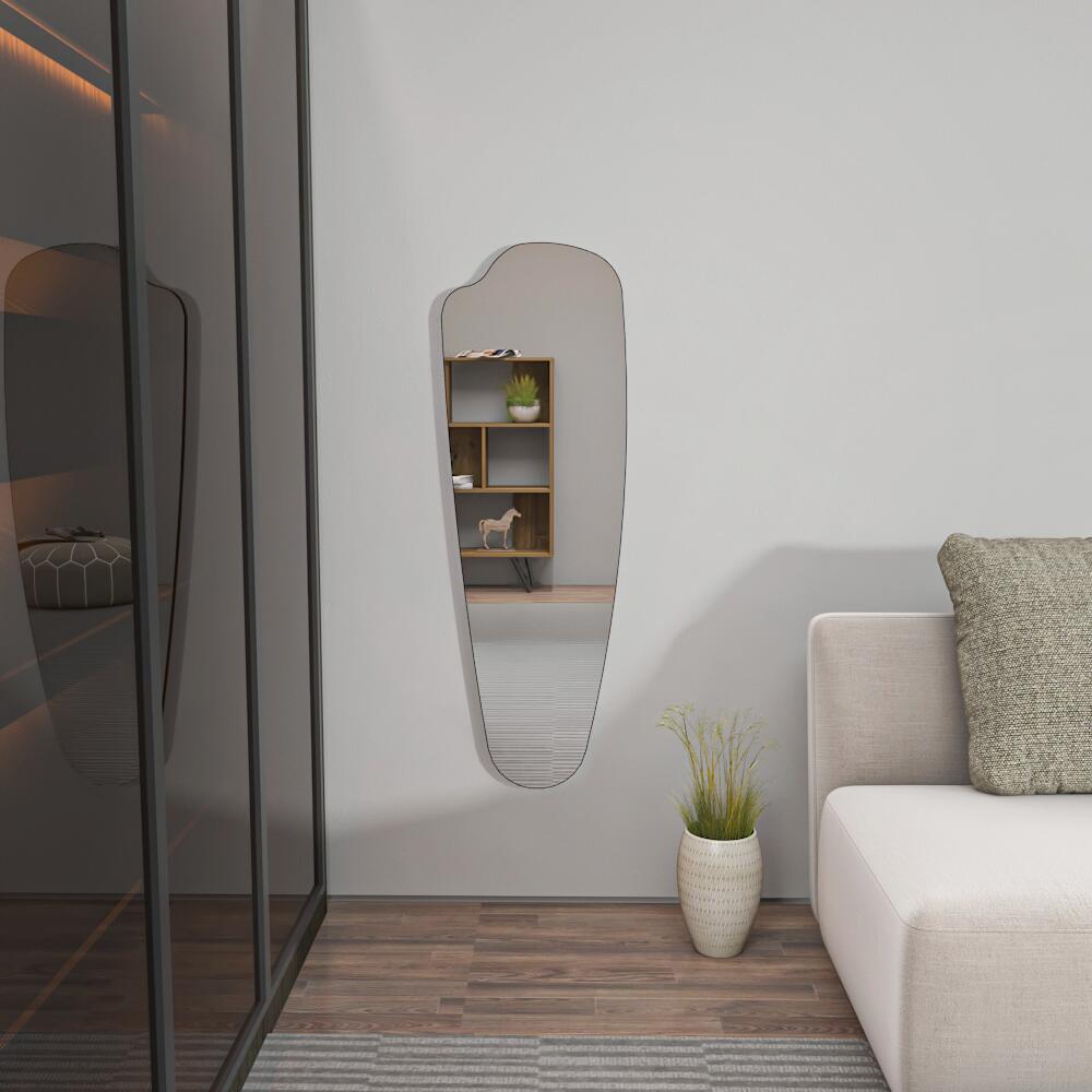 moebel17 Wandspiegel Reos silber Optik Glas B/H/T: ca. 40x120x2,2 cm