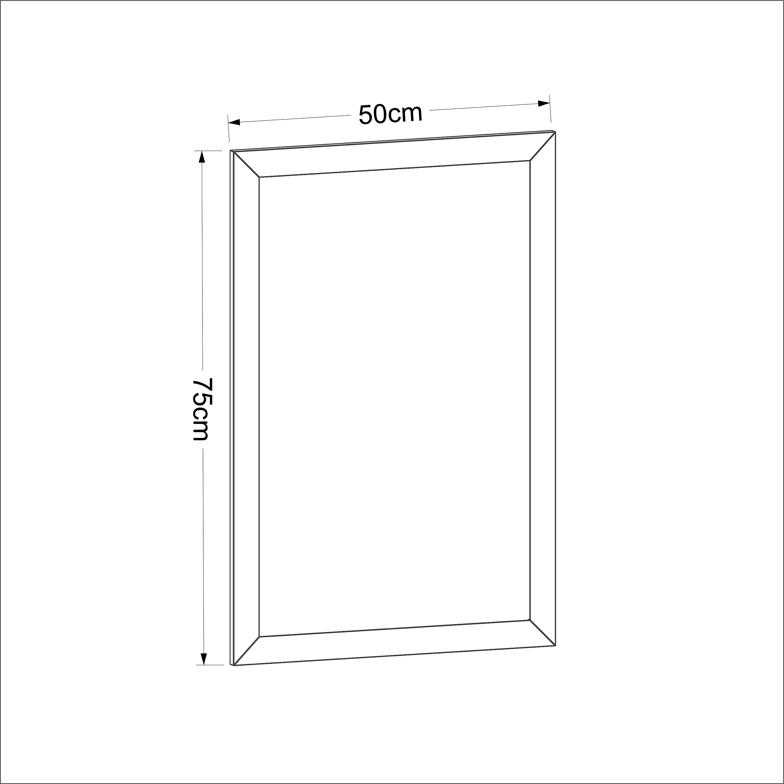 moebel17 Wandspiegel Lipa Eiche matt Nachbildung Spanplatte B/H/T: ca. 50x75x2,4 cm