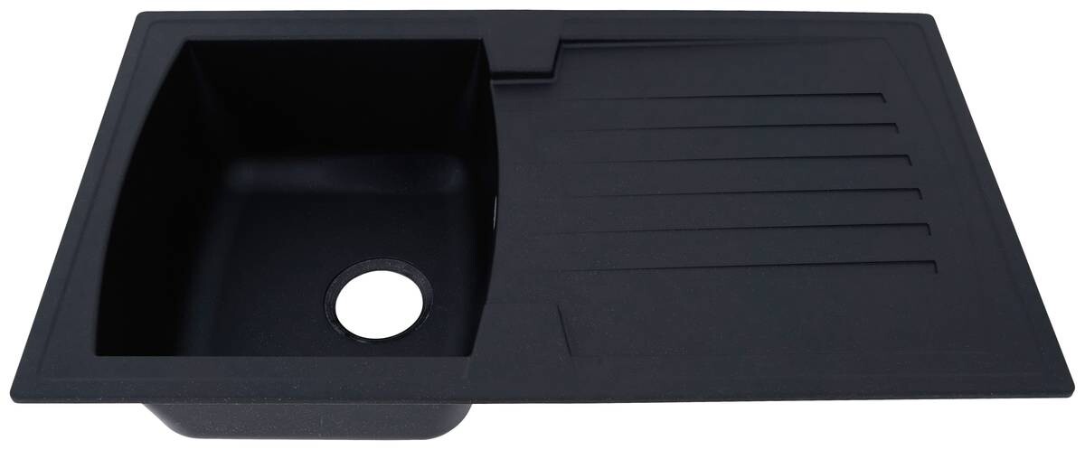 Respekta Einbauspüle Boston 86 x 50 S schwarz Mineralite B/H/T: ca. 86x20x50 cm