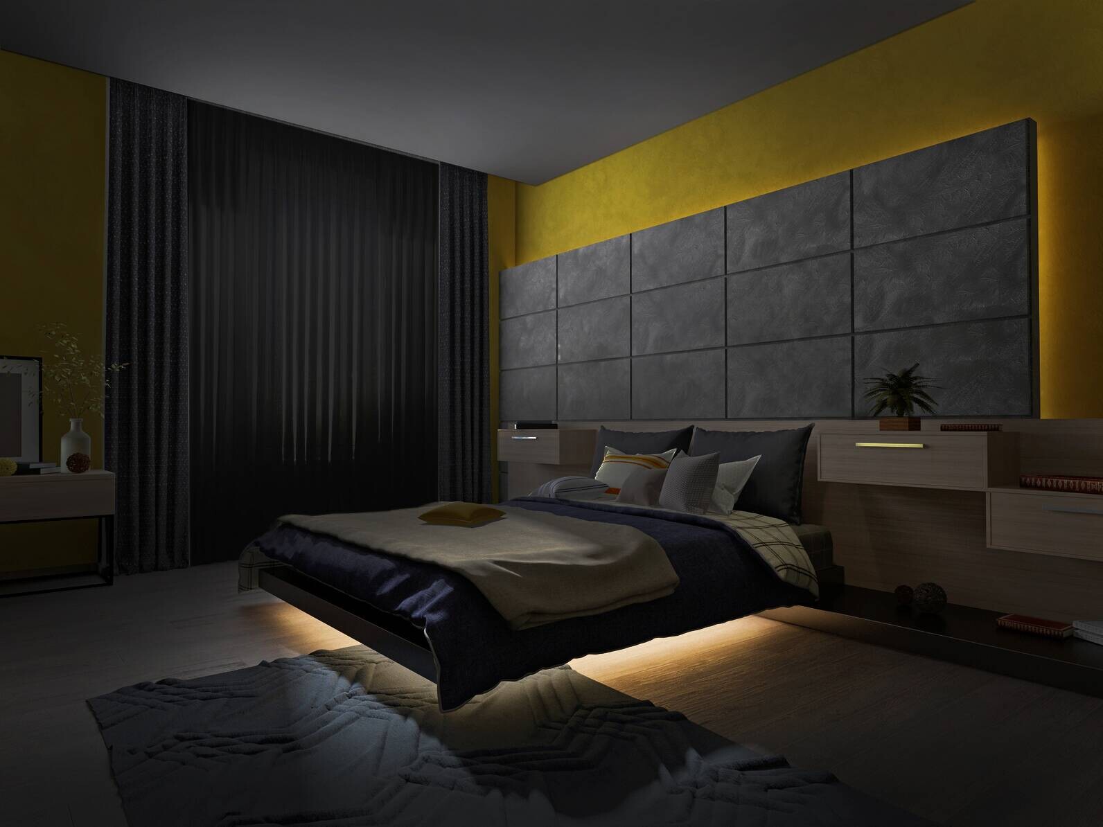 Näve Leuchten Unterbett-LED-Streifen warmweiß Kunststoff B/H/T: ca. 240x0,2x0,8 cm