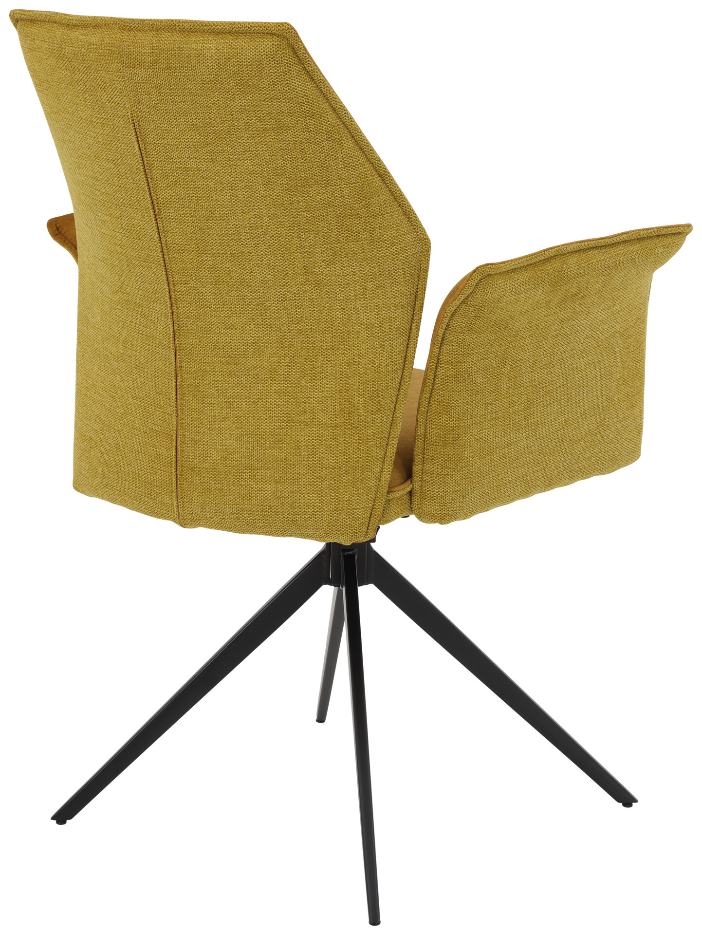 Armlehnstuhl 4er Set SUSANNE gold Vintage schwarz Webstoff Microfaser Metall B/H/T: ca. 65x92x64 cm