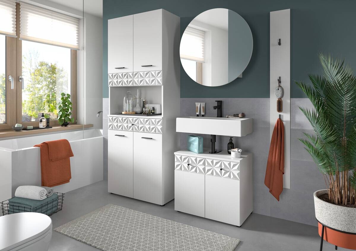 Badezimmer-Set Prisma weiß B/H/T: ca. 91x187x37 cm