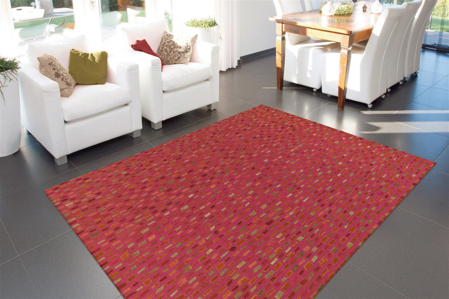Arte Espina Kurzflorteppich Wild 8022 rot B/L: ca. 120x180 cm