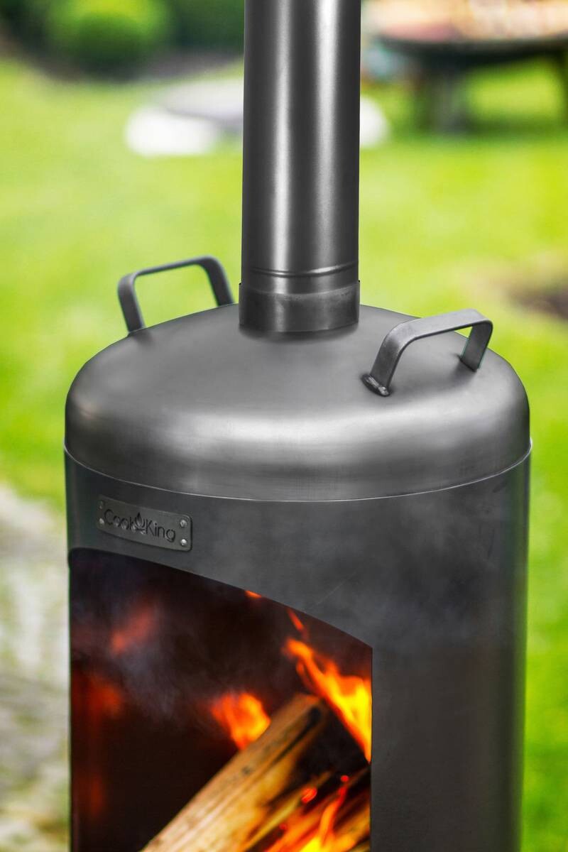 CookKing Gartenofen Faro schwarz Stahl B/H/T: ca. 40x158x40 cm
