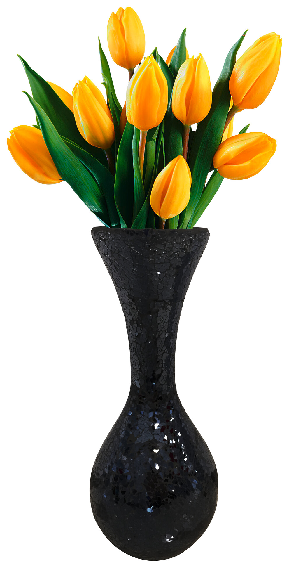 POCOline Vase schwarz Glas B/H/L: ca. 20x44x20 cm
