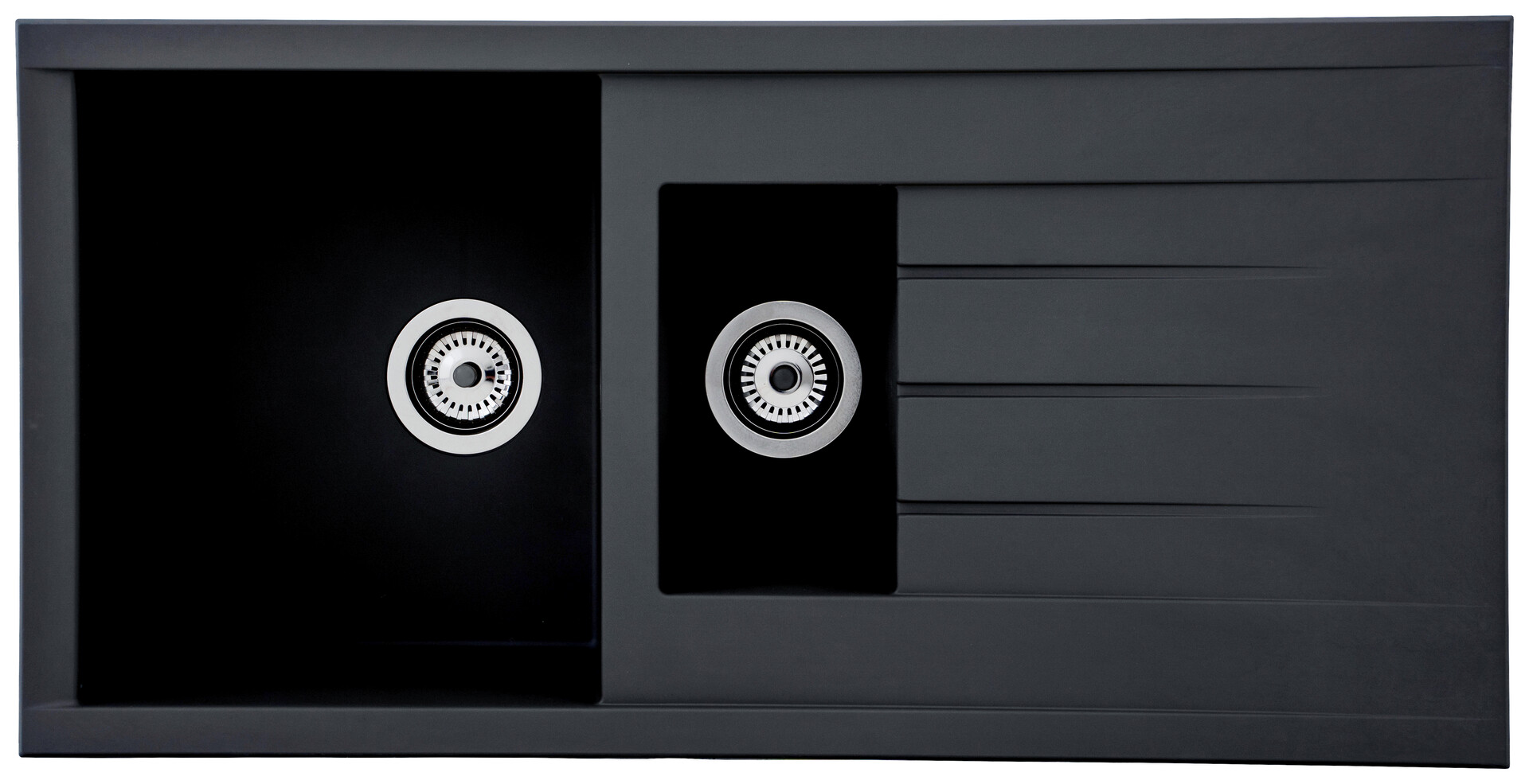 Respekta Einbauspüle Houston 100 x 50 S schwarz Mineralite B/H/T: ca. 100x21x50 cm