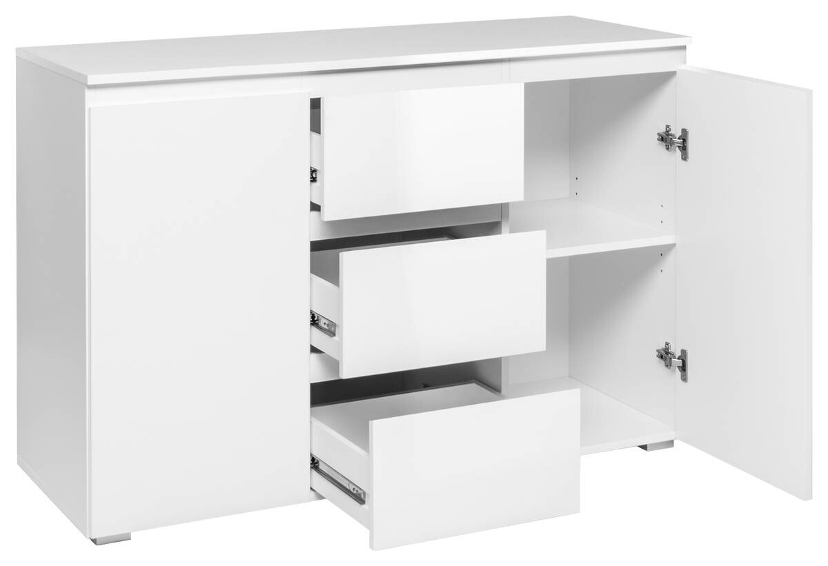 Kommode Capetown weiß glänzend weiß B/H/T: ca. 120x81x40 cm