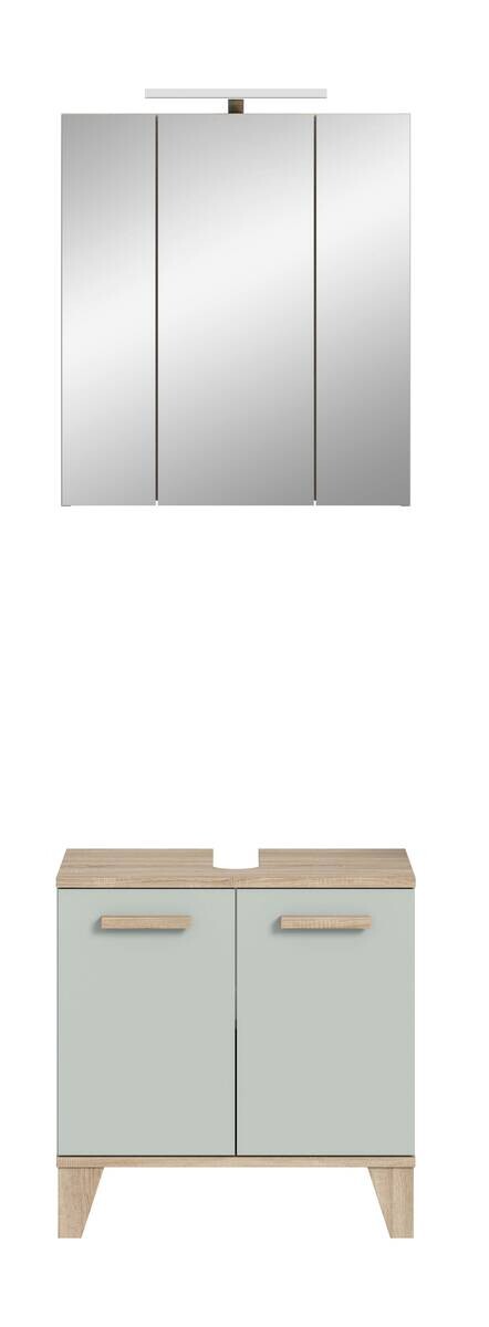 Badezimmer-Set STAR hellgrün Eiche hell Nachbildung B/H/T: ca. 60x190x34 cm