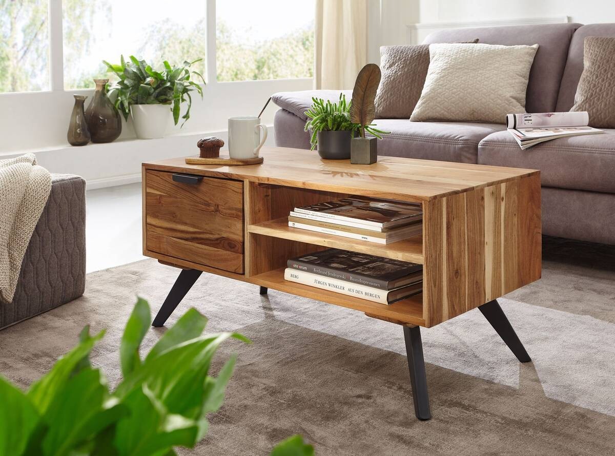 Wohnling Couchtisch braun B/H/T: ca. 45x45x95 cm