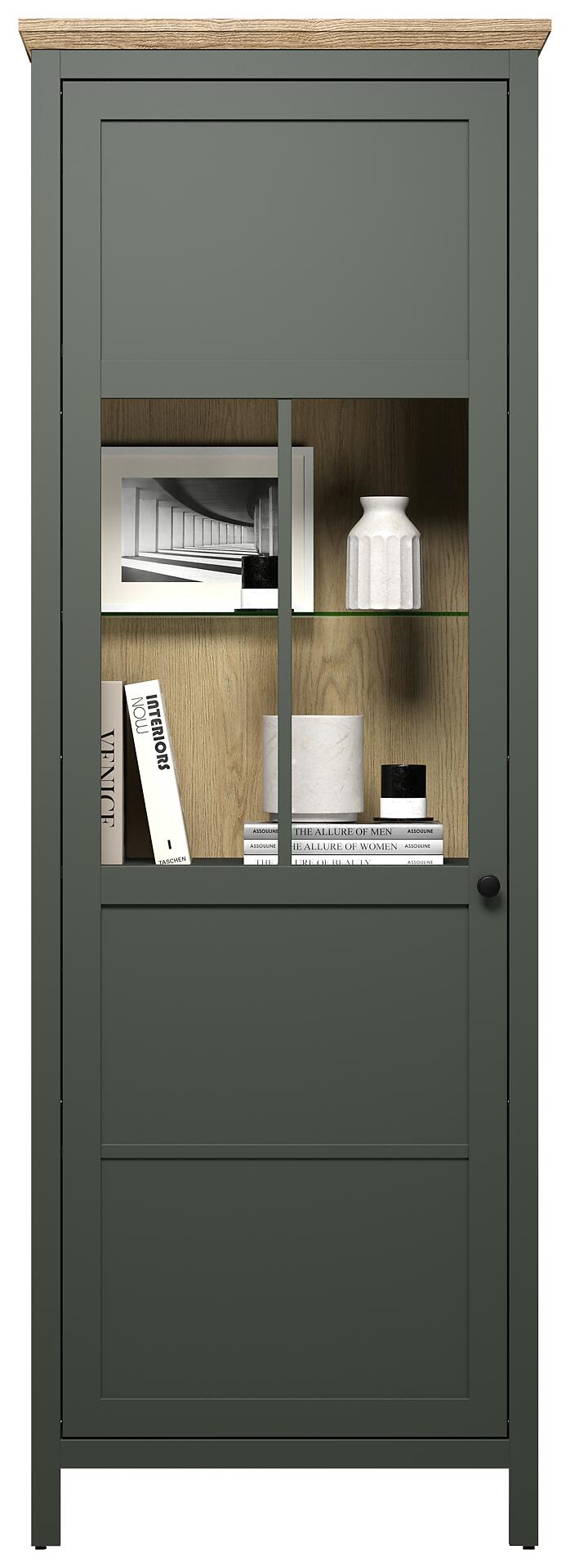 Vitrine Stanton tannengrün Eiche Evoke Coast Nachbildung B/H/T: ca. 69x198x39 cm