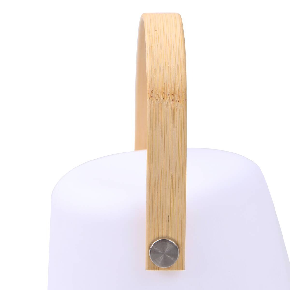 POCOline LED-Tischleuchte Isla weiß Kunststoff Bambus H/D: ca. 13,5x12 cm