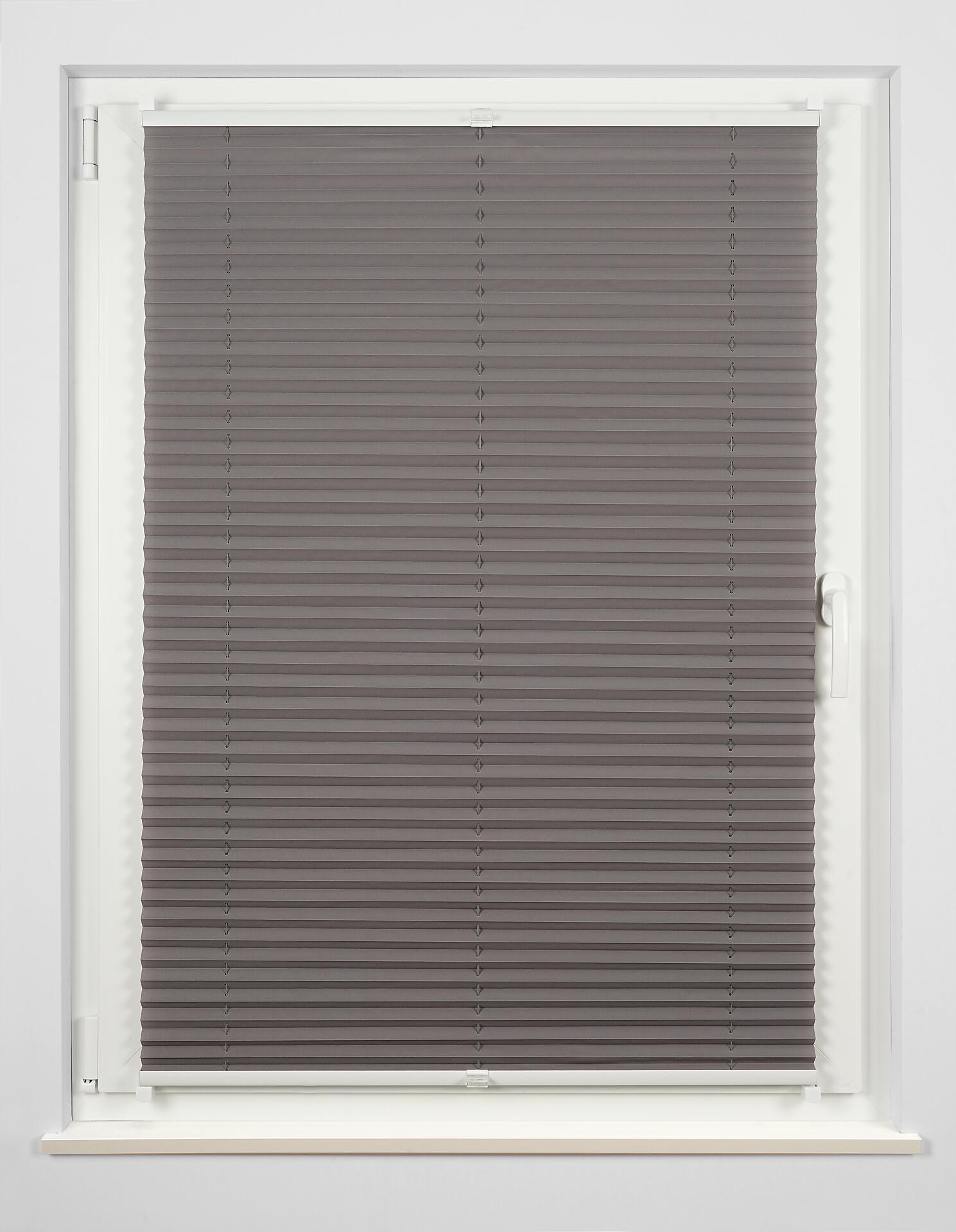 Hochwertiges Klemmplissee hellgrau B/L: ca. 65x130 cm