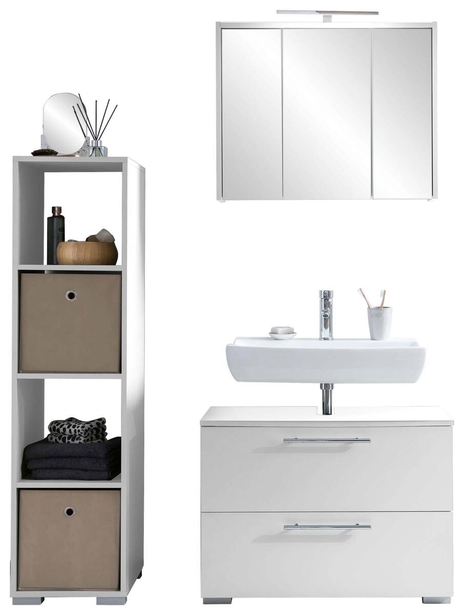 Regal Carlos perlweiß Optik B/H/T: ca. 36,3x142,7x33 cm