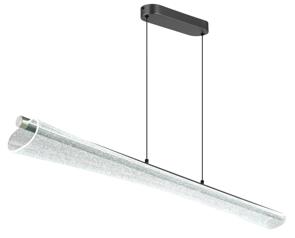 GLOBO Pendelleuchte klar anthrazit nickel matt Metall Acryl B/H/L: ca. 13,5x120x121 cm 1.0 Brennstellen