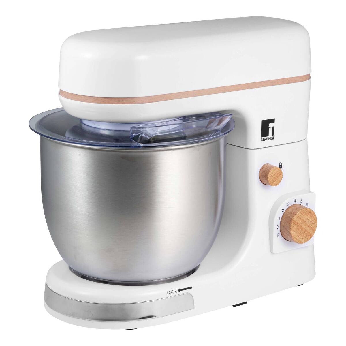 BERGNER Mundmischer weiß silber Alu Edelstahl B/H/L: ca. 23x34,5x38,5 cm