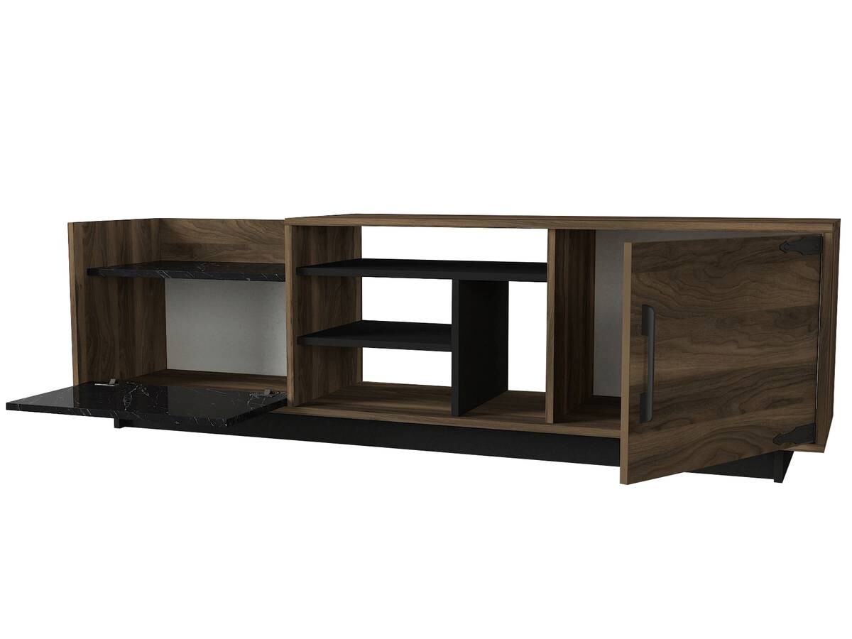 Wohnwand Siento walnuss Nachbildung Marmoroptik B/H/T: ca. 180x55x35 cm