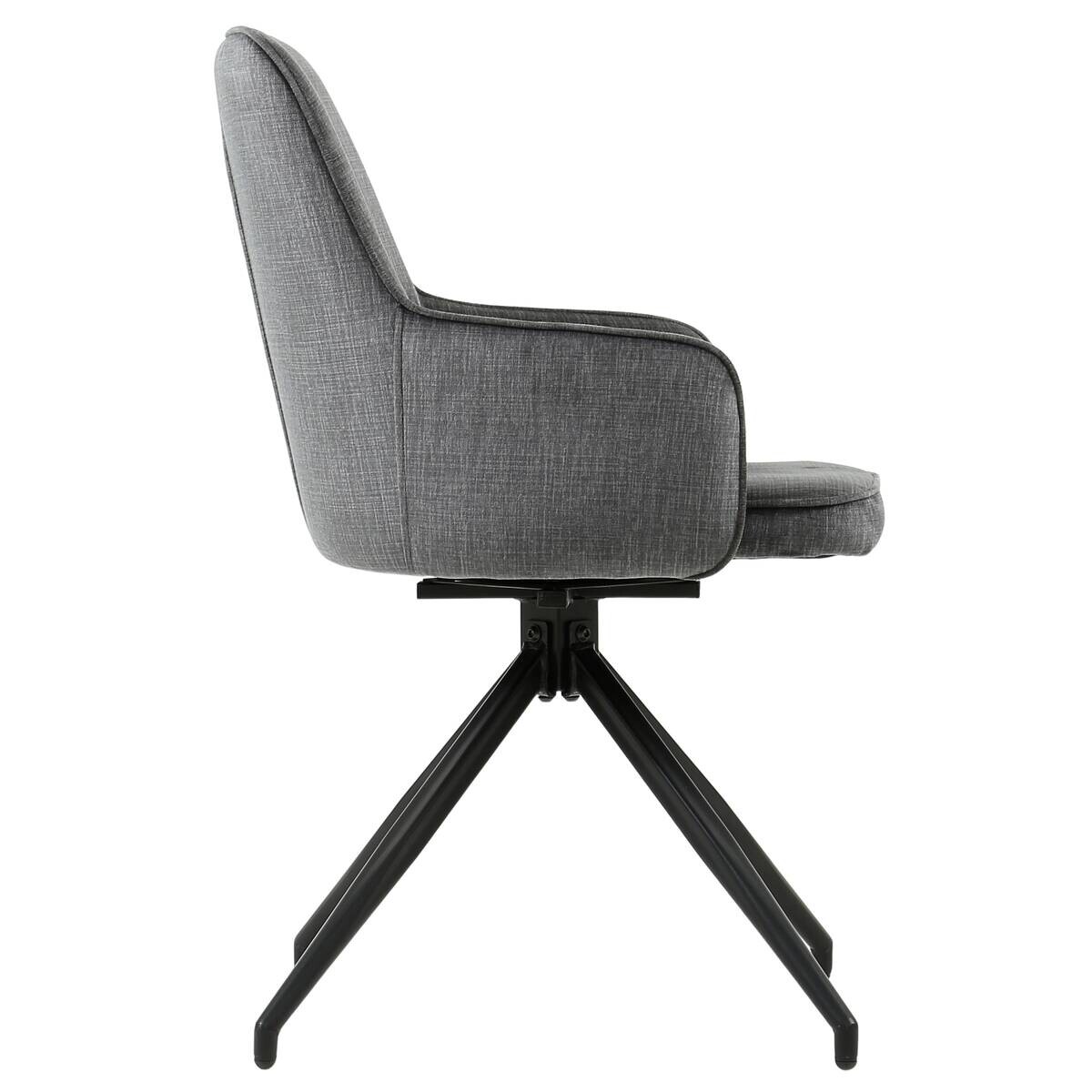 Armlehnstuhl Magda grau schwarz Samtoptik Metall B/H/T: ca. 50x86x50 cm
