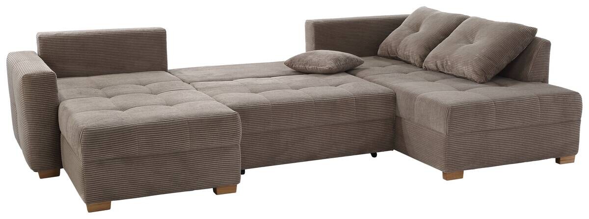 Wohnlandschaft taupe Microfaser B/H/T: ca. 313x92x200 cm