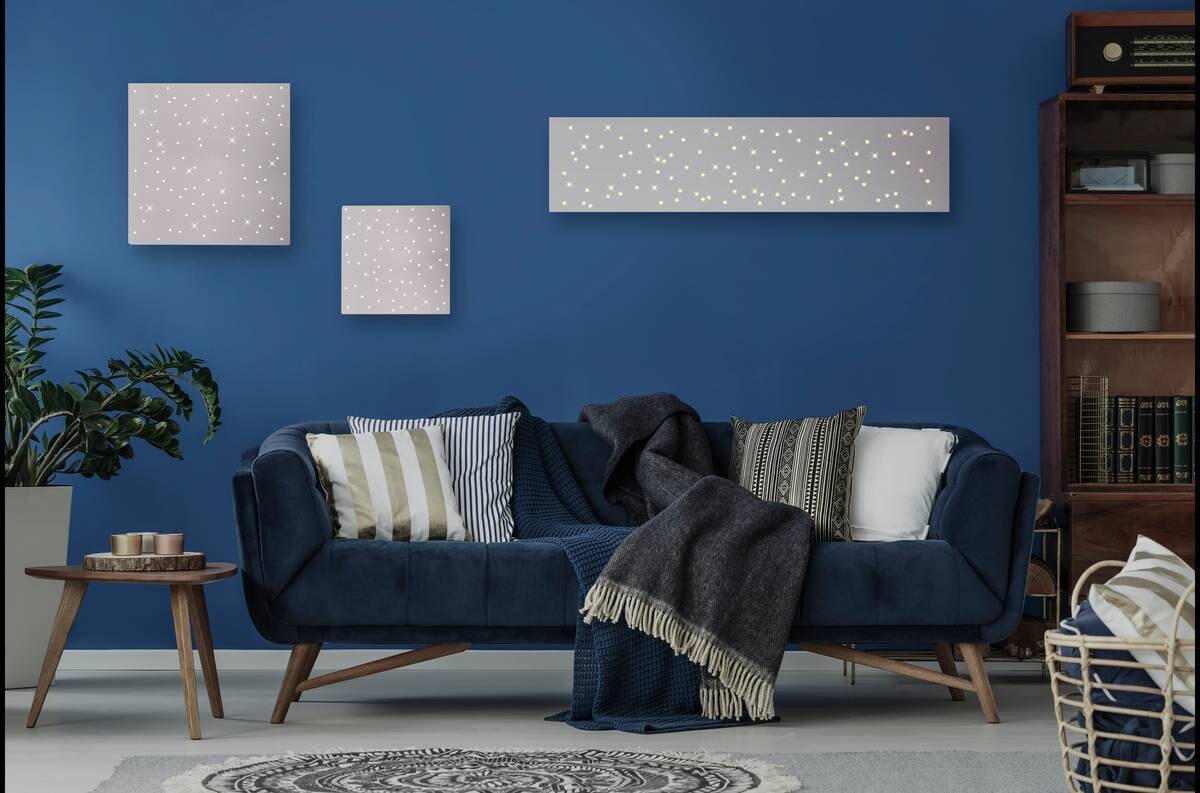 Just Light LED-Deckenleuchte SPARKLE 14672-55 stahlfarbig Metall B/H/T: ca. 25x4x100 cm 1 Brennstellen