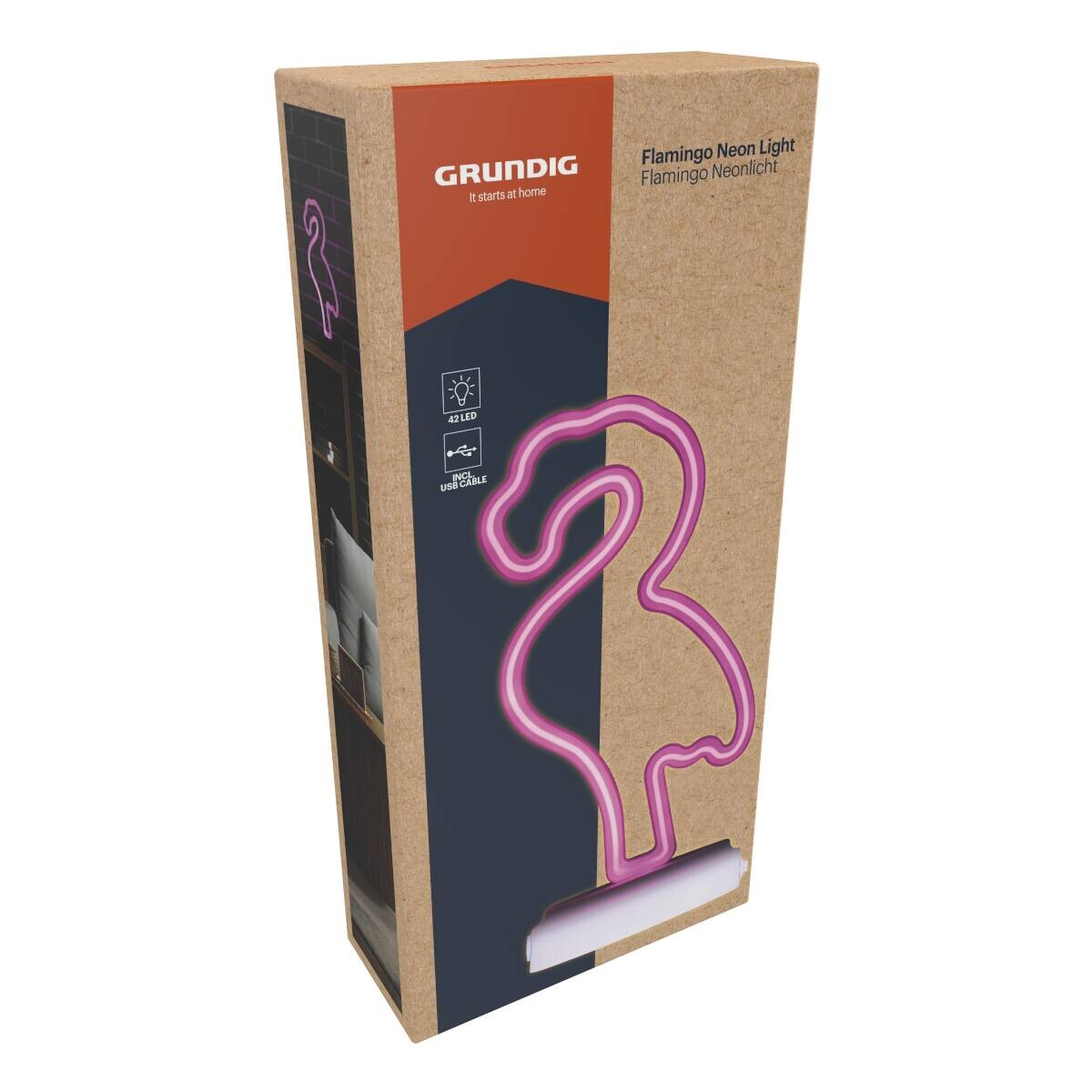 Grundig Neon-Leuchte Flamingo B/H/L: ca. 11,5x5,6x25,5 cm