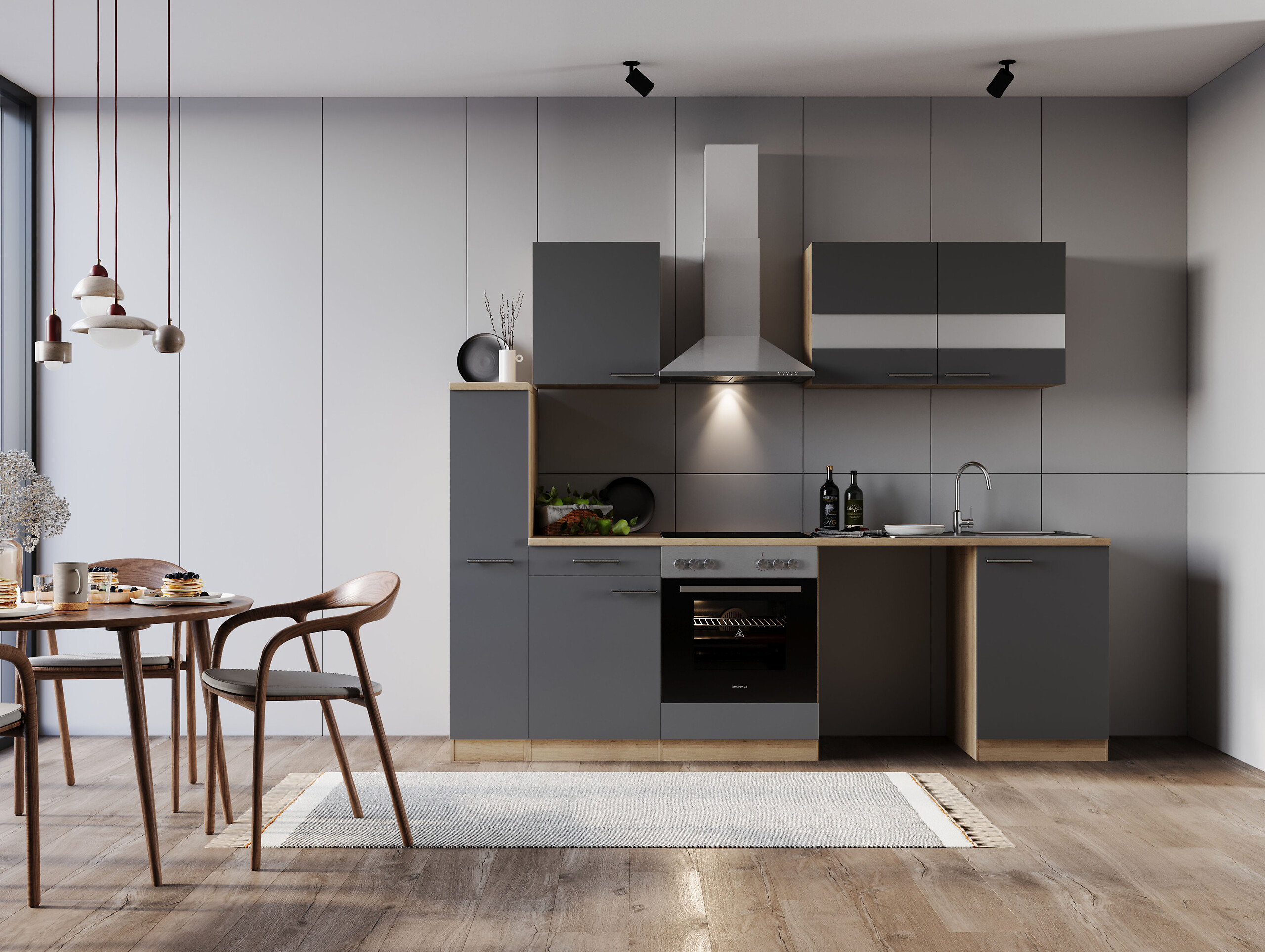 Respekta Küchenblock Merle grau B/H/T: ca. 250x200x60 cm