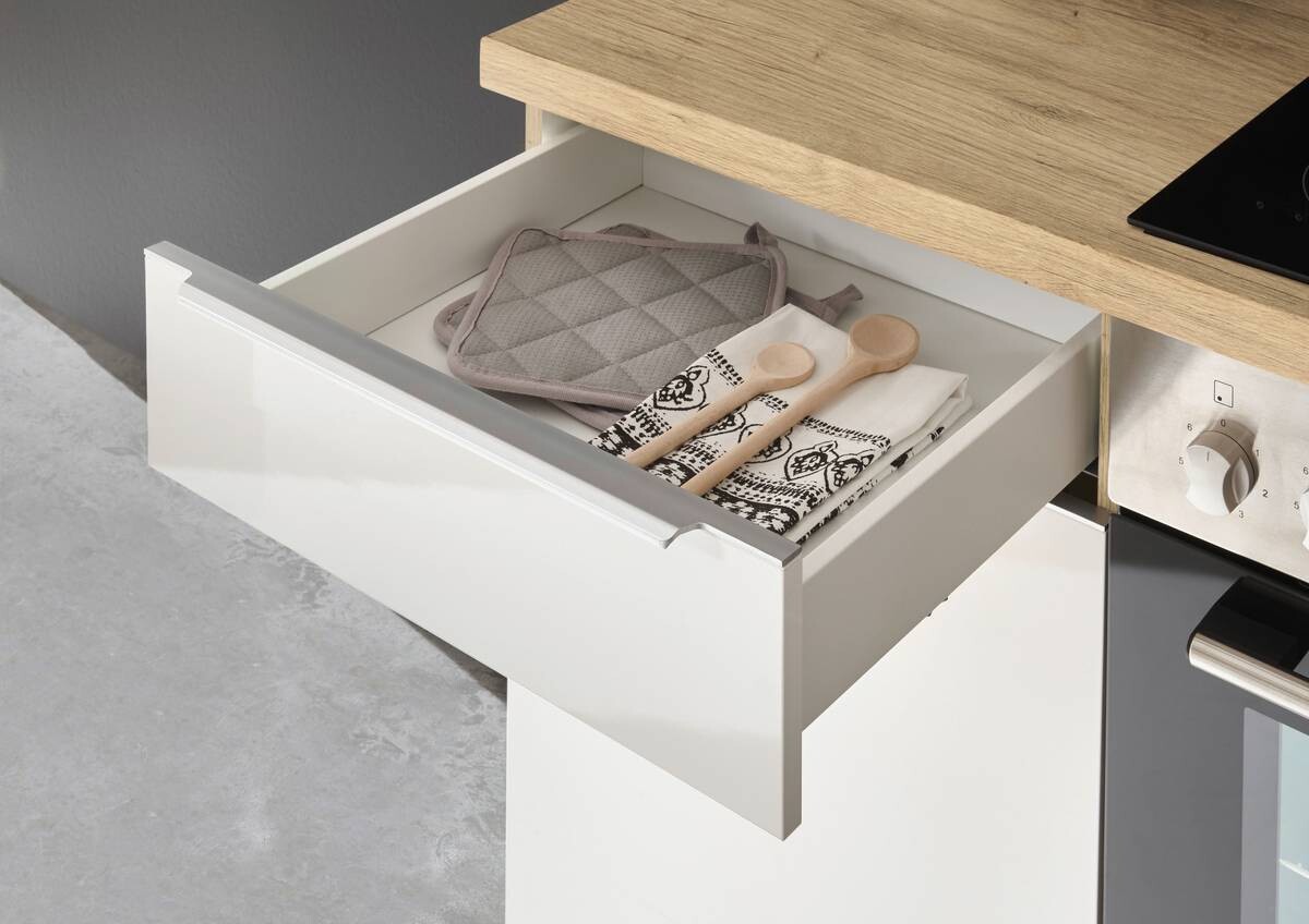 Respekta Küchenblock Marleen weiß Hochglanz B/H/T: ca. 280x211x60 cm