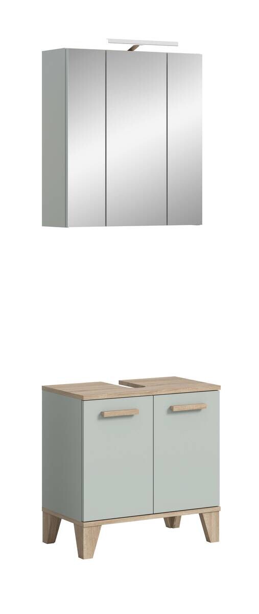 Badezimmer-Set STAR hellgrün Eiche hell Nachbildung B/H/T: ca. 60x190x34 cm