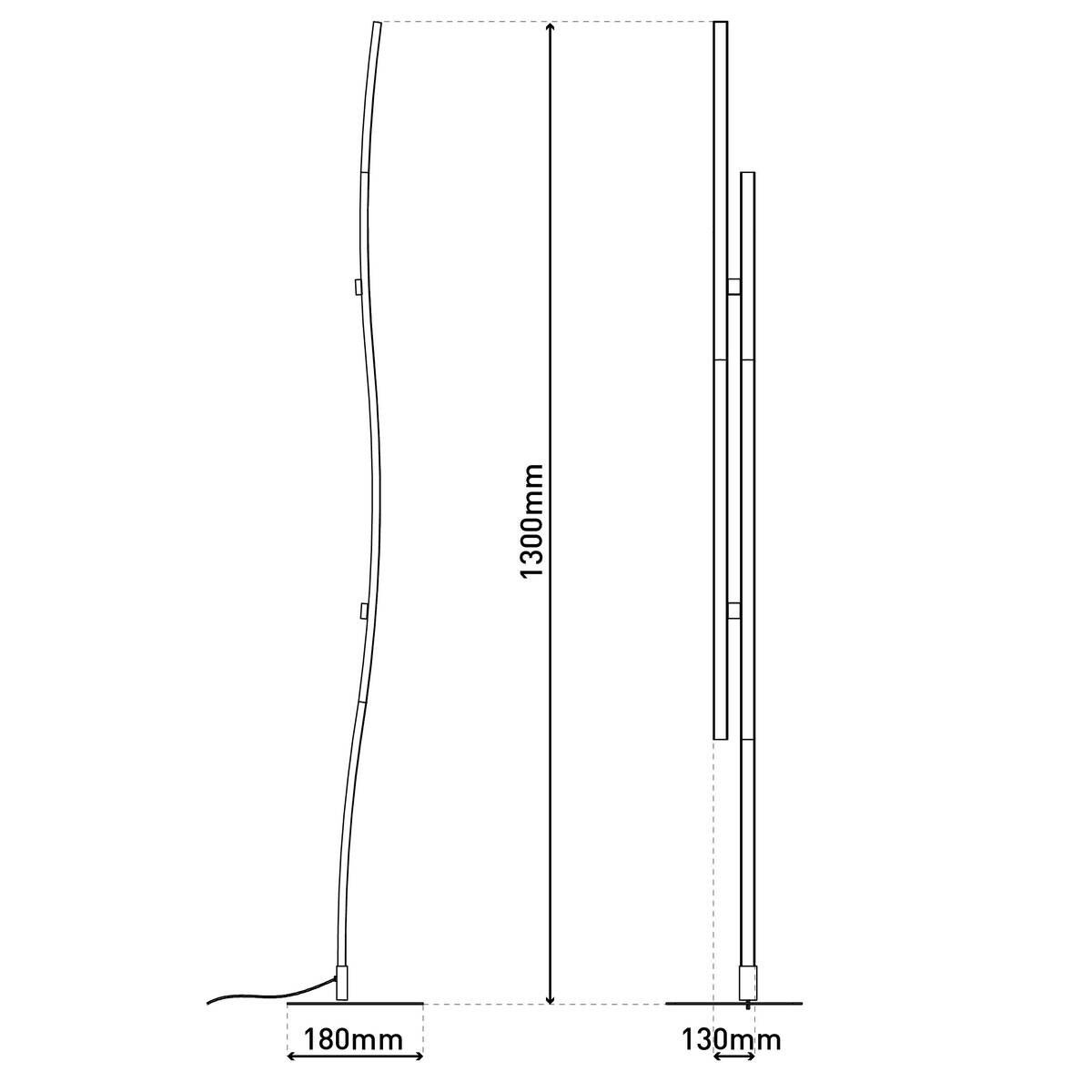Näve Leuchten LED-Leuchten 2069722 schwarz Metall Kunststoff B/H/T: ca. 13x130x13 cm 2 Brennstellen