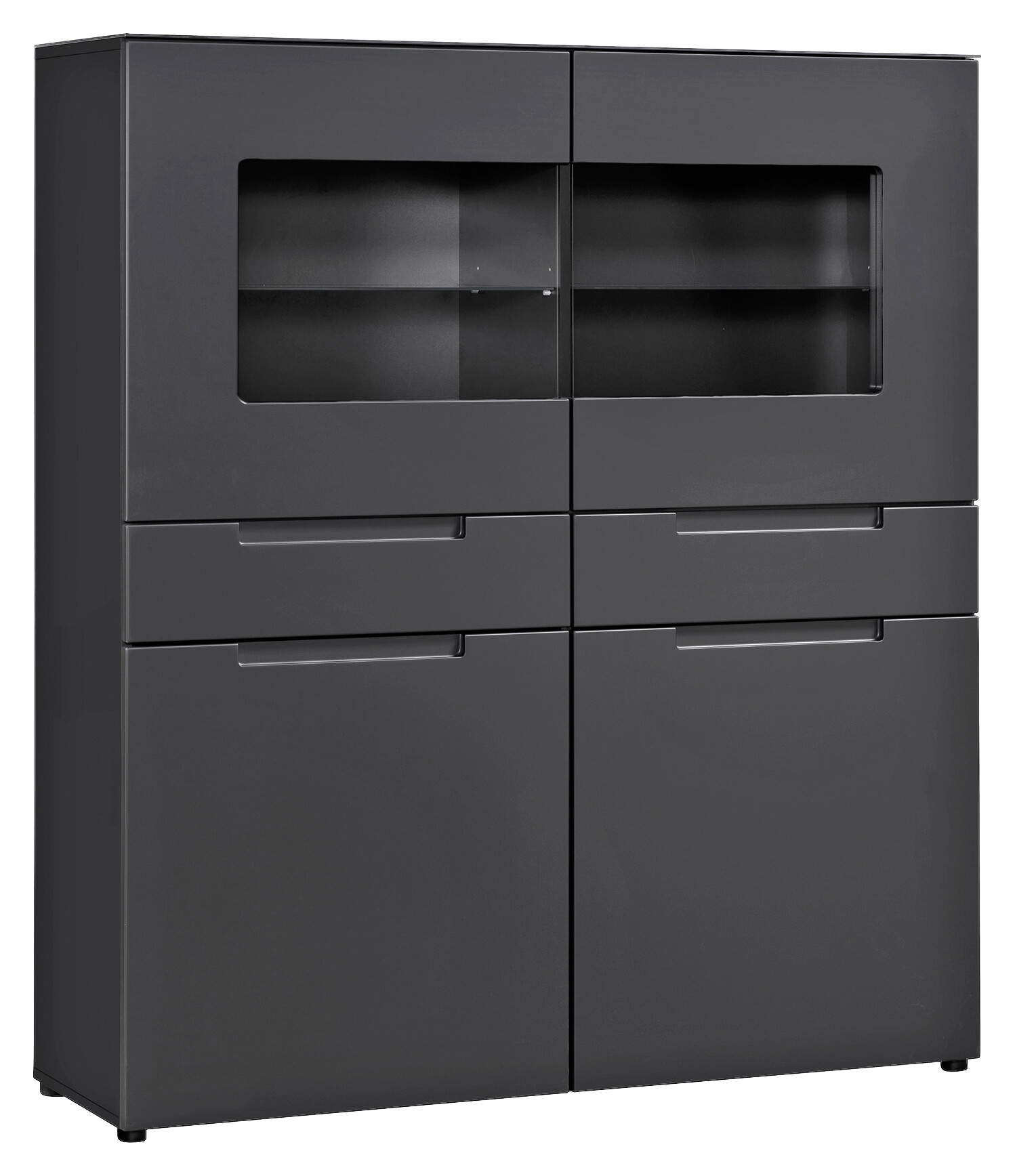 Highboard Mailand anthrazit matt MDF B/H/T: ca. 128x147x40 cm