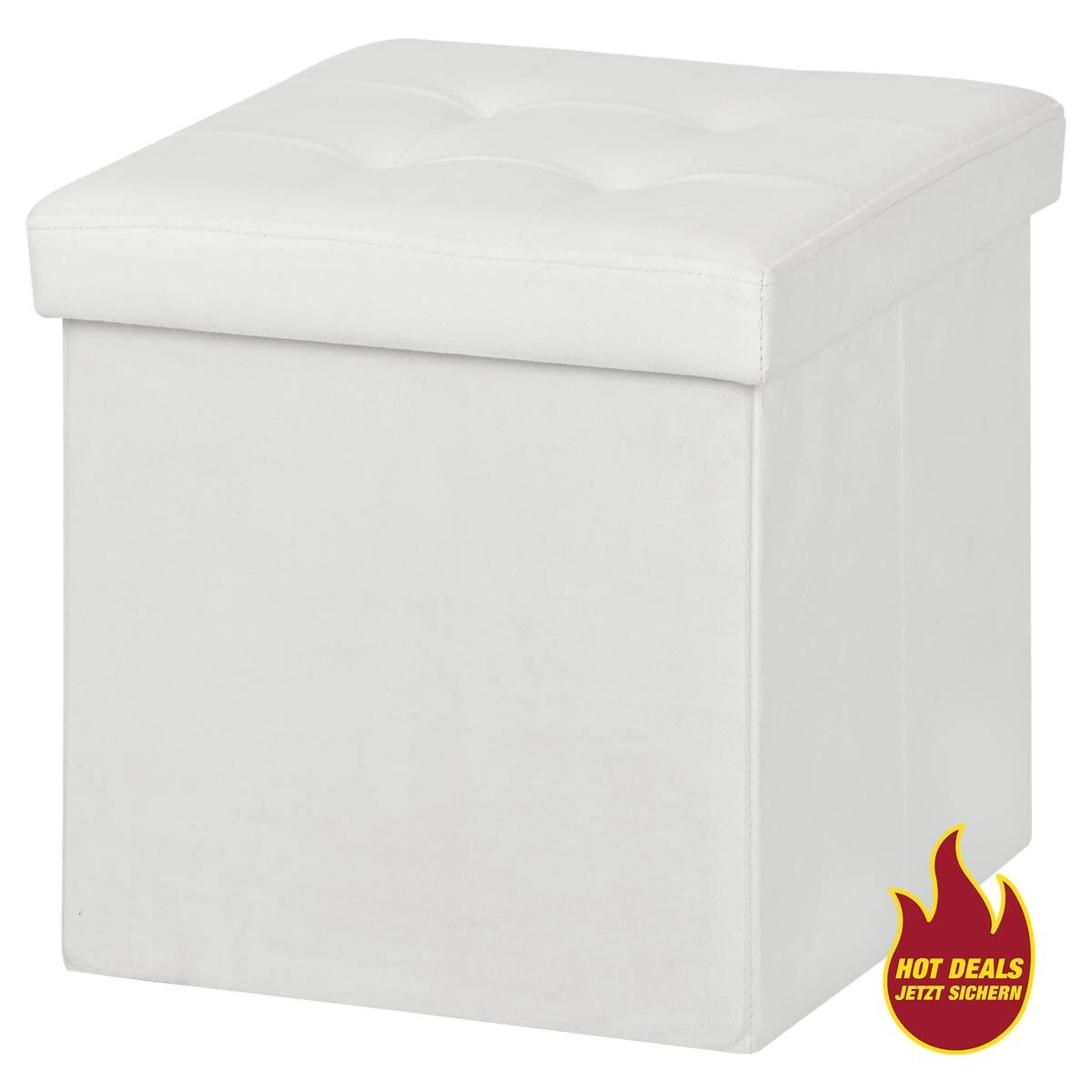 POCOline Sitzhocker weiß B/H/L: ca. 38x38x38 cm