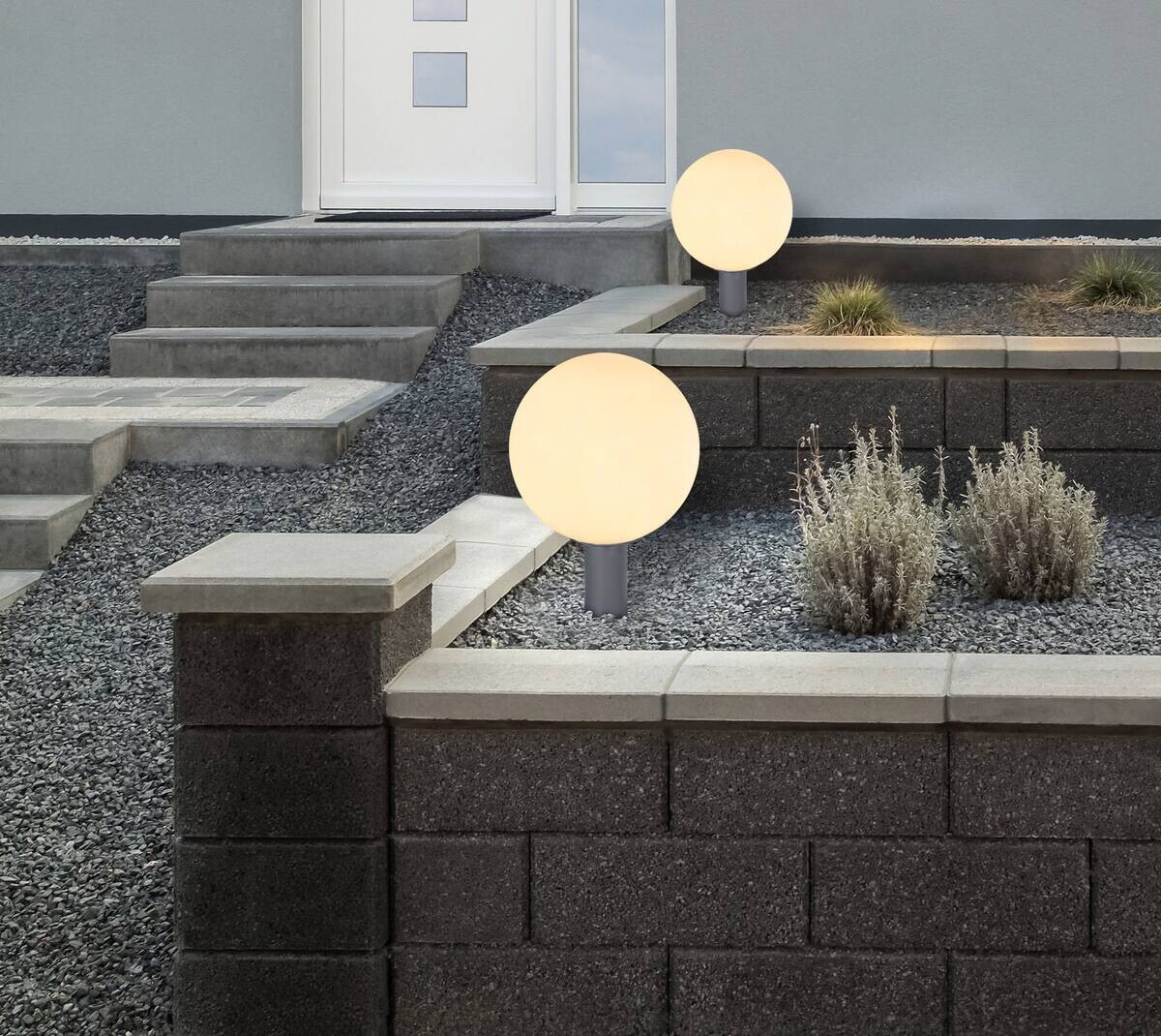 Außenleuchte weiß anthrazit H/D: ca. 38x25 cm